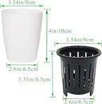 OJYUDD 8 Pack 4 Inch Self Watering Plastic Planter with Inner Pot White Flower Plant Pot,Modern Decorative Flower Pot for All House Plants,Flowers,Herbs,African Violets