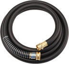 WiseFlow Garden Hose 10FT x 5/8", Heavy Duty Rubber Hose, Water Hose with Five Layered Braiding, Male Female Fittings, 1000PSI Burst, 300PSI Working (Black)