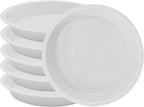 Round Plant Saucer 12 inch,6 Pack Pant Pot Trays, Plant Saucers for Indoors and Outdoors, Seed Starting Tray, Growing Trays,White