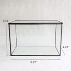 Glass Plants Terrarium with Lid,Rectangle Black Pot Box for Indoor Plants,Geometric Clear Containers for Moss and Succulent,Tabletop Decor DIY Gift,8.3”L x 4.7”W x 5.5”H