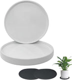 Yukfona Ceramic Plant Saucer Pot Tray White 2pcs-12 Inch, Planter Saucers 4 5 6 7 8 9 10 11 12 Inch for Indoors Outdoor, Durable Sturdy Flower Drainage Tray for Glazed Pots Base (12.5 Inch-2-White)