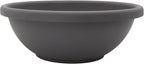 The HC Companies Shallow Planter with Drainage - Contemporary Garden Bowl Planter for Flowers, Herbs & More - Round Succulent Planter Pot for Indoors and Outdoors (13" Warm Gray, Pack of 1)