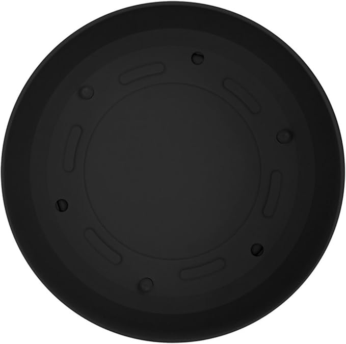 Bloem Mathers 8" Black Round Modern Resin Garden Planter Pot with Drainage Holes and Removable Saucer Tray Included