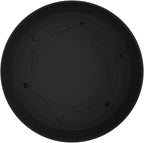 Bloem Mathers 8" Black Round Modern Resin Garden Planter Pot with Drainage Holes and Removable Saucer Tray Included