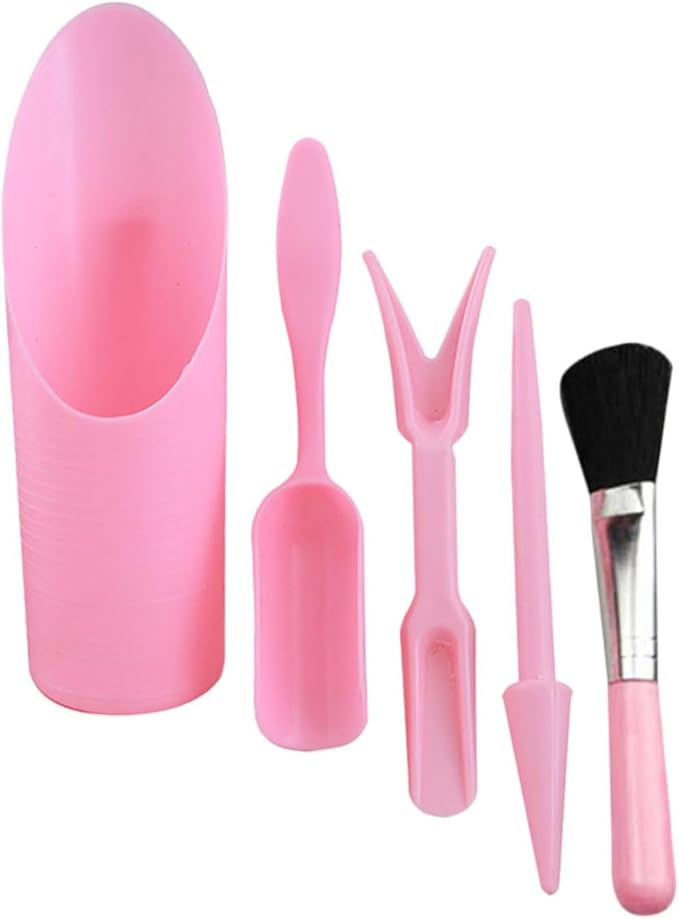 Succulent Planting Tool Set with Seeder, Transplant Trowel, Soil Scoop, and Cleaning Brush, Pink Gardening Hand Tools for Bonsai and Indoor Plant Care