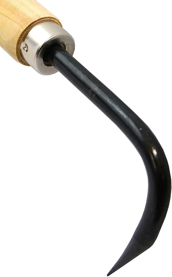 KAKURI Root Hook Japanese Gardening Tool for Loosing Soil 8.2", Root Pick Repotting Tool for Bonsai and Gardening, Japanese Hand Forged Carbon Steel, Made in Japan