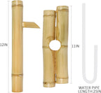 Bamboo Water Fountain Without Pump,Water Fountain Outdoor Indoor,Zen Garden Decor for Desk Patio Yard,12 Inch