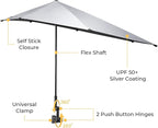 G4Free UPF 50+ Adjustable Beach Umbrella XL with Universal Clamp for Chair Stroller Wheelchair Golf Cart Bleacher Patio