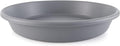 The HC Companies Flower Pot Saucers - Plastic Plant Saucer for Outdoors & Indoors - Traditional Design Plant Pot Trays for Water Drainage - Durable & Stylish Round Plant Tray (16-inch Warm Gray)