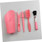 GALPADA Succulent Planting Tool Set with Cultivator, Potting Shovel, Cleaning Brush, and Soil Spoon, Pink Gardening Accessories for Indoor and Outdoor Plant Care