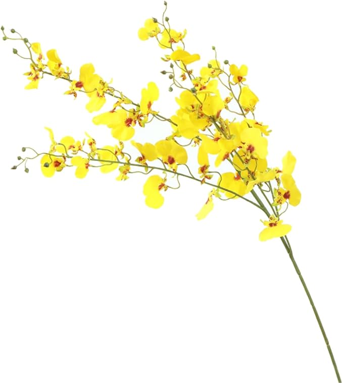 LIOOBO 3 Forks Artificial Dancing Orchid Flower Branches - Decor for Weddings and Living Rooms - Perfect for Floral Arrangements and Indoor Decoration