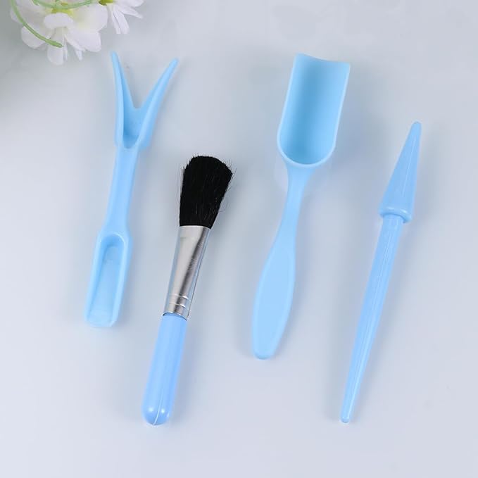12PCS Blue Mini Succulent Plant Tools Plastic Gardening Accessories for Bonsai and Flowerpot Care Portable Growing Supplies for Home and Store Use