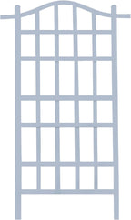 Dura-Trel Melrose Vinyl Garden Trellis, Outdoor Plant Support PVC Grid, White, 35" x 75" - Wall Mount with Steel Ground Anchors for Climbing Vine, Flower, and Vegetable Plants