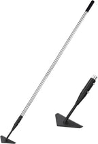 YEELOR Triangle Garden Hoe, Carbon Steel Push-Pull Weeding Tool, Equipped with 57.5" Stainless Steel Long Handle – A Long-Handle Weeder for Digging, Weeding, Hoeing and Loosening Soil
