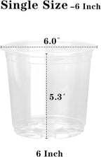 OUPSAUI 20 Pack 6 Inch Clear Nursery Pots for Plants, Clear Plastic Plant Pots with Drainage Holes, Flexible Nursery Pots Variety Pack, Seedling Planter Seed Starter Pots (6 Inch)