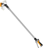 RESTMO 36”-60” Metal Watering Wand, Long Telescopic Tube | 180° Adjustable Ratcheting Head | 7 Spray Patterns | Flow Control, Perfect Garden Hose Sprayer to Water Hanging Baskets, Shrubs, Yellow