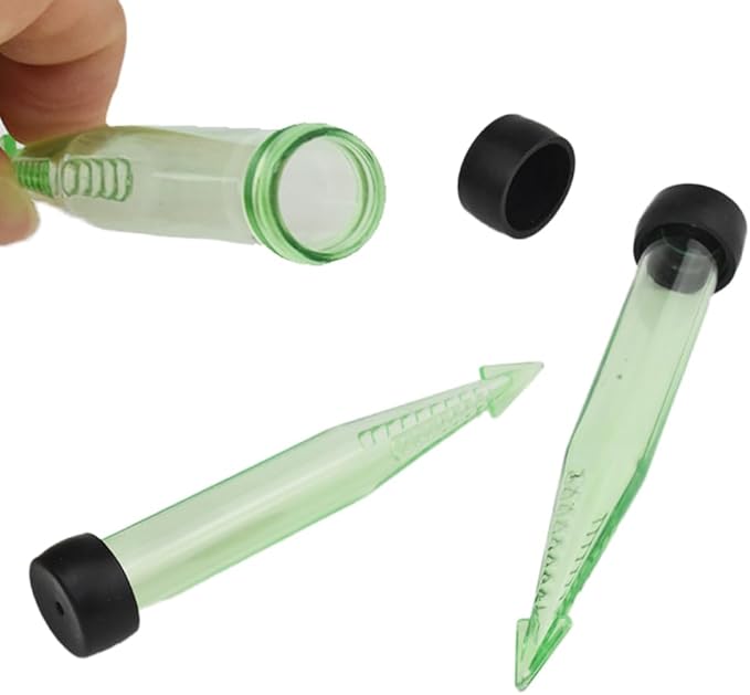 HAHIYO 30PCs 4x0.5Inch Transparent Green Plastic Floral Tubes with Barbed Floral Water Tubes Flower Vials with Silicone Cap for Plants Fresh Flowers Arrangement Decor Milkweed Cutting Florist Supplies