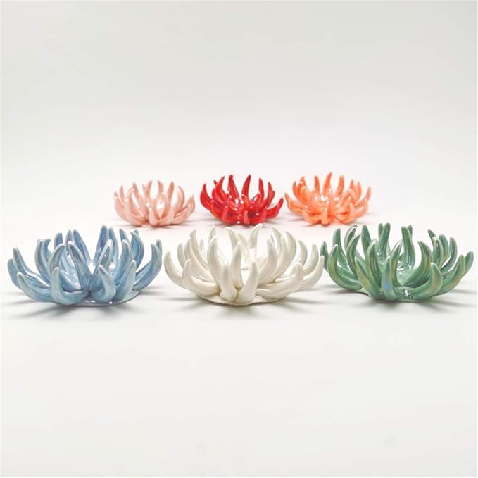 6 Pack air plant Holders (6Pcs Air Plant Containers w/6 Colors Assorted) A Ceramic Coral Set to CreateGifts or Decorate Tabletop - air plants Not Included