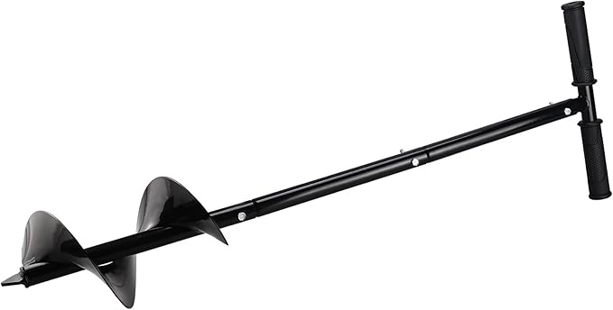 RealPlus Hand Auger Post Hole Digger 6" x 33" Garden Hole Digger Tool Large Manual Earth Auger Drill for Deep Cultivating Seedlings Planting Trees