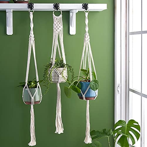 Burgon & Ball Plant Pot Hanger, Cotton, Beige, Medium
