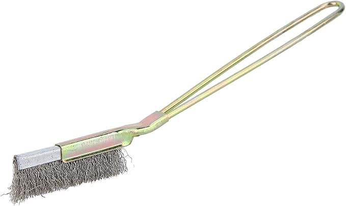 Curved/Straight Head Steel Soft Bonsai Brush - Garden Cleaning Tool - Perfect for Gentle and Effective Cleaning of Bonsai Trees and Plants(Straight Head)