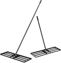 Goplus Lawn Leveling Rake, 30" x 10" Heavy Duty Level Lawn Tool w/ Ergonomic Handle for Soil, Effort-Saving Landscape Rake for Garden, Backyard, Golf Course, Farm, Pasture (Black)