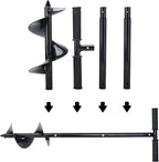 Garden Auger Drill Bit 5.9"x33", Large Hand Auger Drill for Planting, Post Hole Digger Manual Auger Spiral Drill Bit with Non-Slip Handle, Bulb Planting Auger Fence Post Auger
