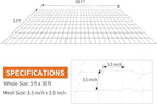 Tcamp Trellis Netting for Plants (5Ft x30Ft, 3.5" Square Mesh Ployester, 2Pack)