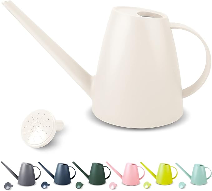 Watering Can for Indoor Plants, Small Watering Cans for House Plant Garden Flower, Long Spout Water Can for Outdoor Watering Plants 1. 8L 1/2 Gallon (White)