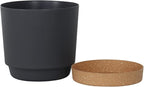 kubvici Plant Pots for Indoor Plants, 2 Pack 10 Inch Plant Pot Plastic Flower Pots Planters with Drainage Saucer for Indoor Outdoor Garden Home (10" Black)