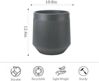 Plant Pots，Set of 2 Plastic Large Pots for Indoor Plants,Flower Pots Outdoor Planters with Drainage Hole and Seamless Saucer,(Gray 12Inches)