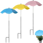 3 Pack Plant Umbrellas for Outdoor Plants, 40" Adjustable Patio Umbrella with Alloy Pole 3-Color Sun Shade for Potted Plants and Garden Decor Plant Tools
