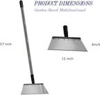 RISETEX Multifunctional Garden Flat Shovel，57" Heavy Duty Stainless Steel Cleaning Tool with Adjustable Handle for Weeding, Lawn Edging, Snow/Ice Removal & Digging, Durable Outdoor Spade & Scraper