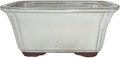 Brussel's 6" Rectangle Bonsai Glazed Ceramic Pot (Small, New Cream)