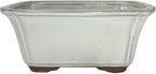 Brussel's 6" Rectangle Bonsai Glazed Ceramic Pot (Small, New Cream)