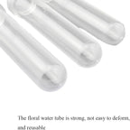 HAHIYO 25PCs 3.5X1Inch Transparent Plastic Floral Tubes Floral Water Tubes Flower Vials with Silicone Cap for Plants Fresh Flowers Arrangement Decoration Milkweed Cutting Florist Supplies