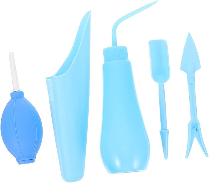 Succulent Planting Tools for Indoor Outdoor Gardening Portable Bonsai Accessories Kit with Hand Tools for Flowerpots and Small Gardens (Blue 5-Piece Set)