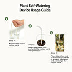 U-Shaped Glass Plant Self-Watering Wick Devices, Cotton Cord Irrigator for Indoor & Patio Plants, Adjustable Automatic Watering Tool for Effortless Plant Care, 2 Pack