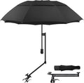 Patio Umbrellas UPF 50+ 360 ° Adjustable Shade Umbrella,Beach Umbrella with Universal Clamp,Beach Clamp on Umbrella,suitable for Patio,beach chairs,golf carts, wheelchairs,carts,bleachers,camping and fishing