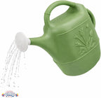 PMU 2 Gallon Watering Can - Garden Watering Can for Indoor & Outdoor Plants - Plastic Water Can with Detachable Sprinkler Head - Large Water Pot, Made in USA - Sage Green Pkg/6