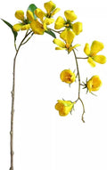 Artificial Flower Decoration Orchid Realistic high-end Bionic Flower Living Room Artificial Flower Living Room TV Cabinet Decoration Ornament Retro Fake Flowers (Yellow 3 Stick)