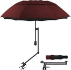 Patio Umbrellas UPF 50+ 360 ° Adjustable Shade Umbrella,Beach Umbrella with Universal Clamp,Beach Clamp on Umbrella,suitable for Patio,beach chairs,golf carts, wheelchairs,carts,bleachers,camping and fishing