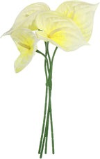 uxcell 4Pcs 11inch Artificial Anthurium Lily Flowers, Permanent Flower Bouquet for Home Arrangements Wedding Festival Decoration Crafts Store Decor Accessories, Pale Yellow