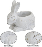 Vintage Cement Animal Planter Pots,Cement Succulent Planter,Indoor & Outdoor Garden Decor Rustic Shabby Flower Plants for Home,Patio,Balcony(White Rabbit)