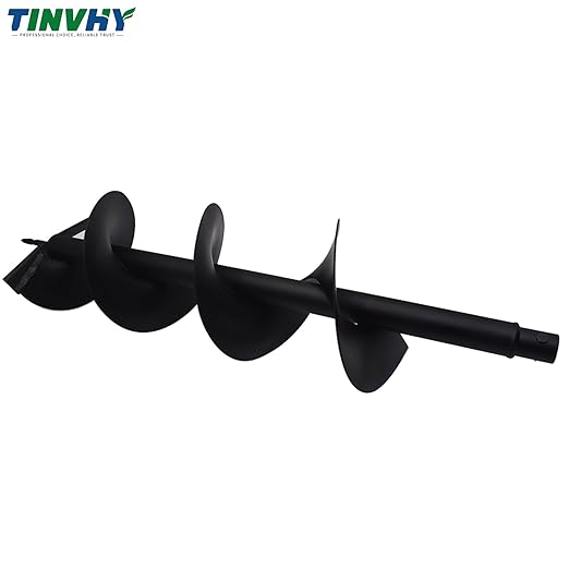 8-in Earth Auger Drill Bit, Garden Plant Flower Auger Rapid Planter Compatible Gas Powered Post Fence Hole Digger with 3/4 Shaft