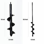 2 Count Garden Auger Drill Bits, 3.5" x 16" & 1.6" x 16.8" Garden Auger Hole Drill & Bulb Planting Tool, Fits 3/8" Hex Drill