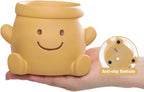 Cute Face Planter Pot, Small Resin Head Planters for Indoor Plants, Funny Smiling Face Flower Pot Succulent Planter with Drainage Hole, Gift IdeaI for Birthday Christmas (Orange)