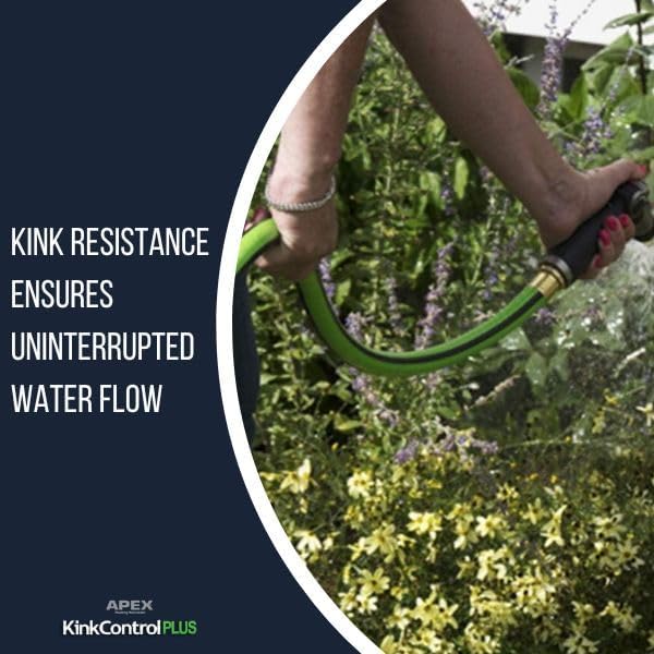 Kink Control Plus Water Hose 100ft - High Burst Strength and Superior Flexibility Garden Hoses, Outdoor Hose with Kink Resistance, Triple Frame Technology, Made in USA