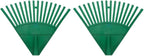 Beaupretty 2pcs Plastic Garden Rake Head Replacement for Leaf Collecting and Lawn Cleaning, Green Outdoor Tool for Gardening and Landscape Debris Removal