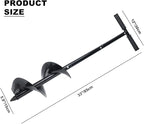 Garden Auger Drill Bit 5.9"x33", Large Hand Auger Drill for Planting, Post Hole Digger Manual Auger Spiral Drill Bit with Non-Slip Handle, Bulb Planting Auger Fence Post Auger